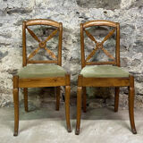 Pair of charles X era brace chairs in maple circa 1820