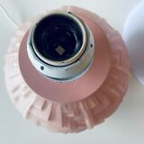 Lampe art déco en verre rose poudré