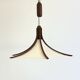 Mid-century teak pendant lamp from Domus with linen shade