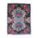 Boho chic Romanian carpet made by hand in wool, floral boho, lavender background with pink flowers 146x186cm