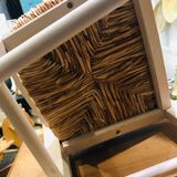 Straw seated wooden chair