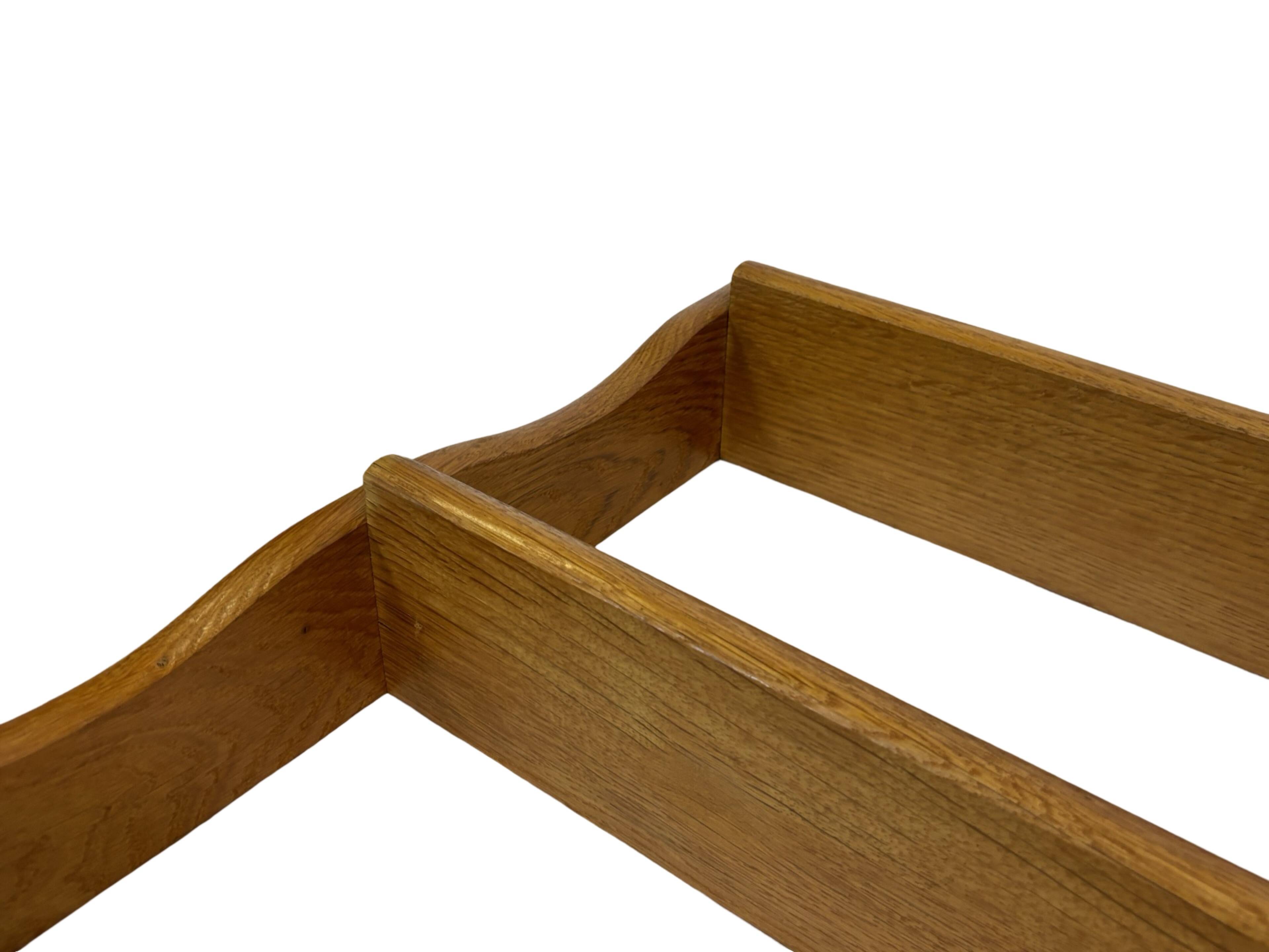 Vintage solid wooden wall rack with 3 shelves 70s oak rack