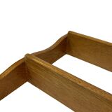 Vintage solid wooden wall rack with 3 shelves 70s oak rack