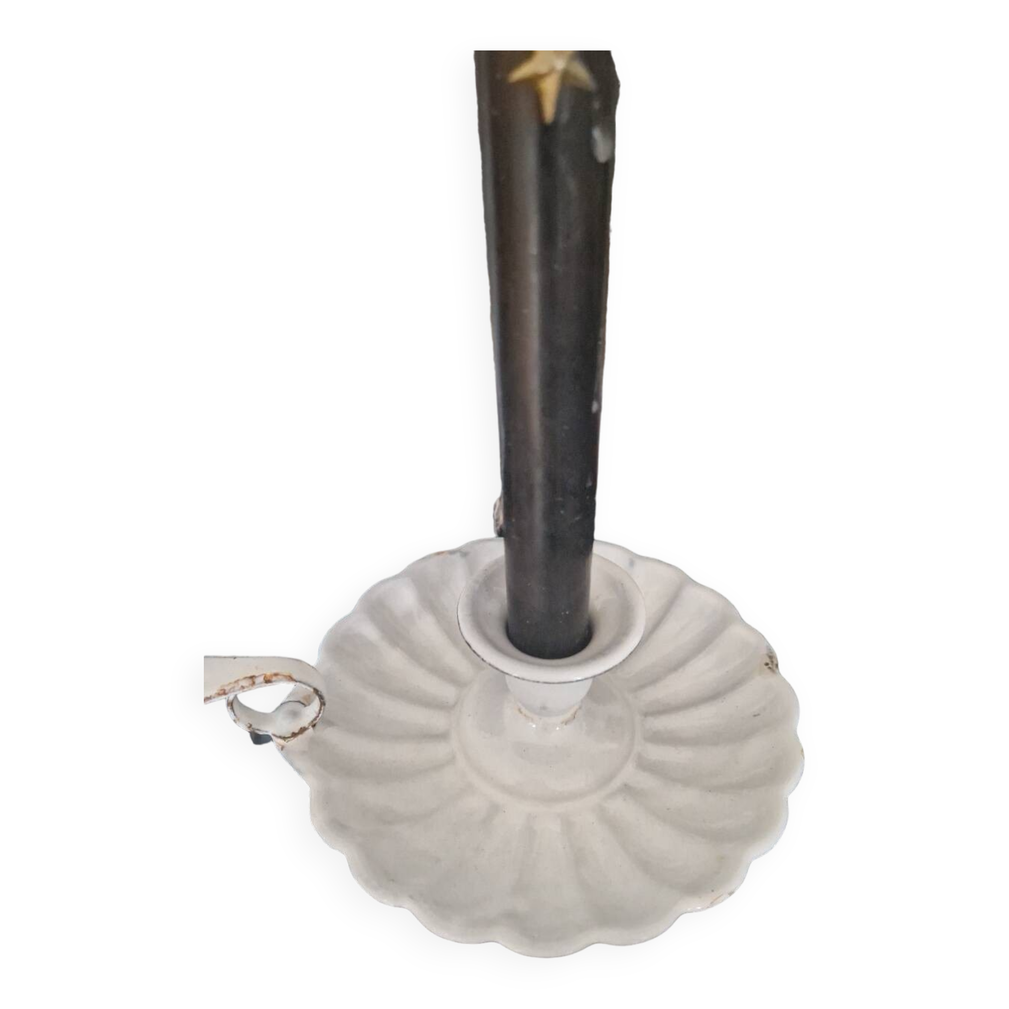 Enameled sheet metal candlestick holder