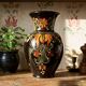 Vintage large vase from the 60s-70s, Hungarian MHV, in hand-painted glazed ceramic.