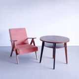 Mid Century Easy Chair Model B 310 Var in Coral Velvet