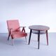 Mid Century Easy Chair Model B 310 Var in Coral Velvet