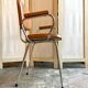 Armchair in chromed metal and tawny skaï 1950s
