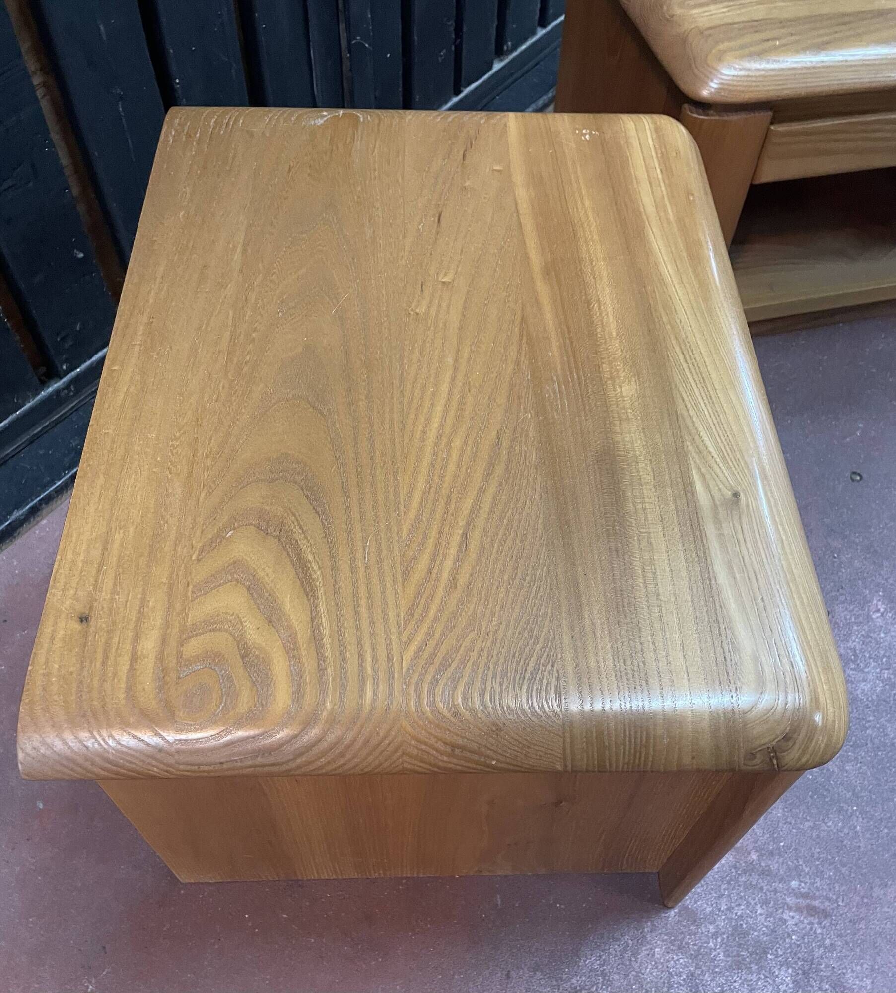 Pair of solid elm bedside tables from the 1970s.