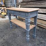 Console in patinated solid oak, late 19th century.