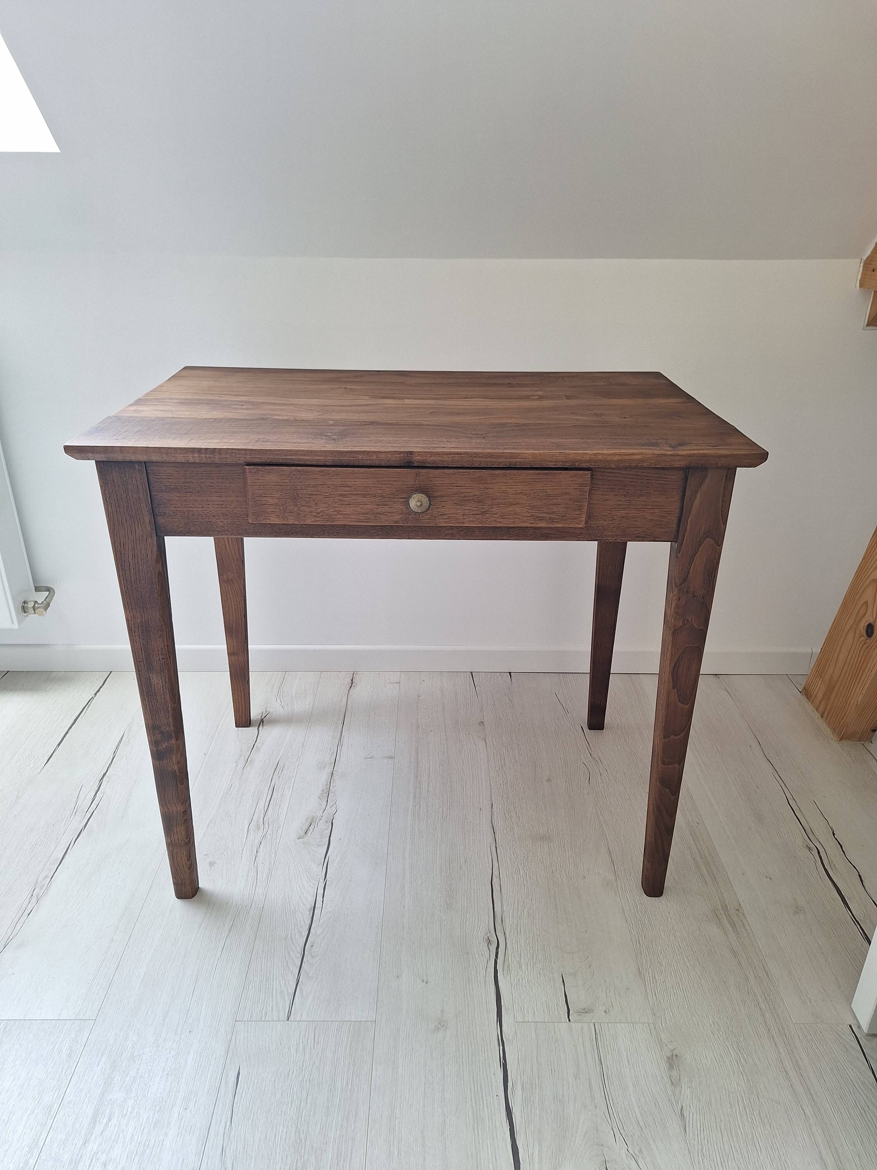 Old farmhouse side table in country style