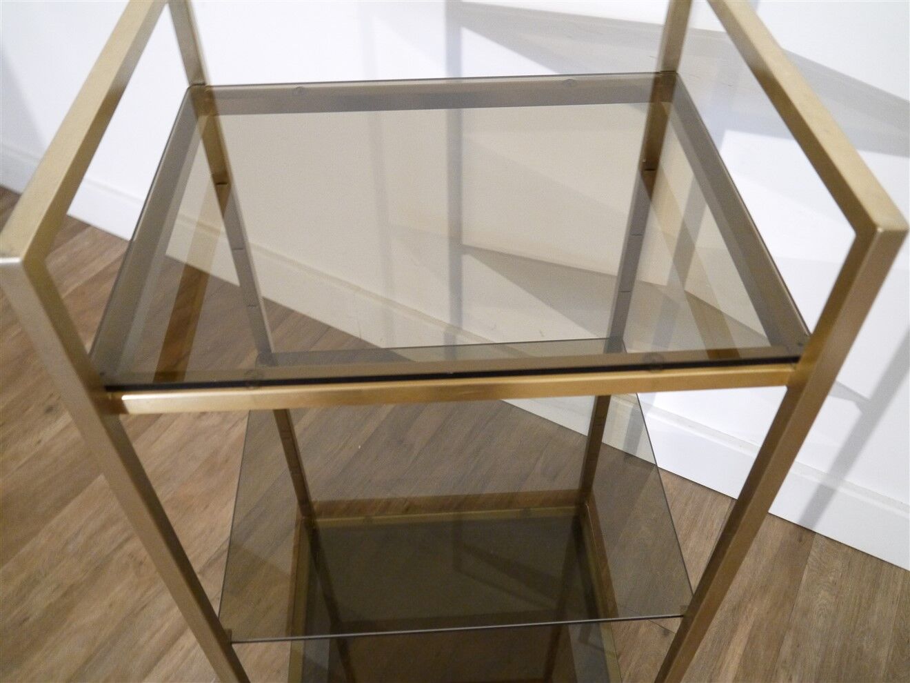 Vintage metal and glass shelf 1970