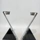 Pair of marble and steel candlesticks 1980