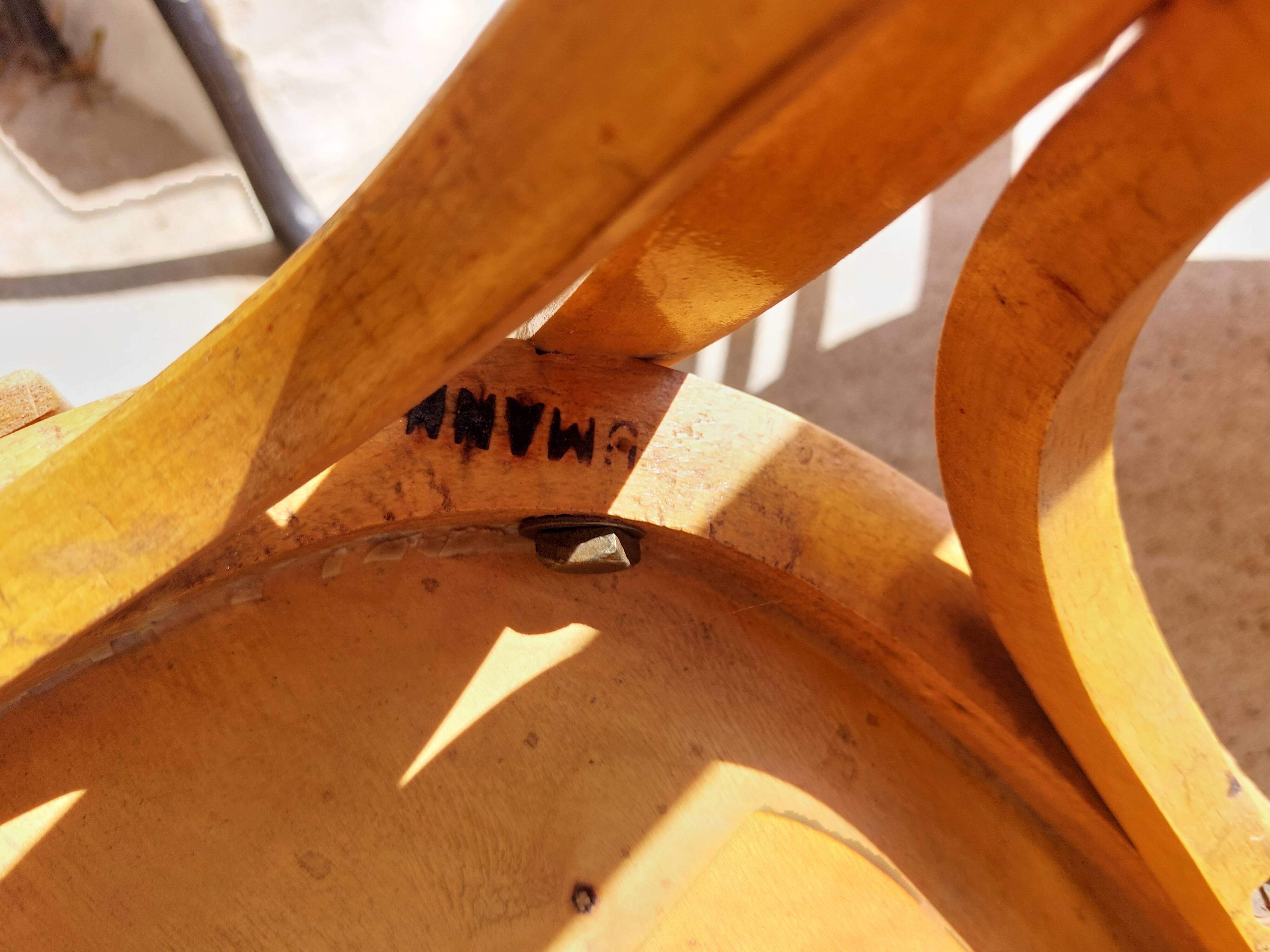 4 Baumann bistro chairs, different shades, vintage