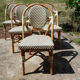 Chairs of terrace bistro type parisien in rattan et scoubidou