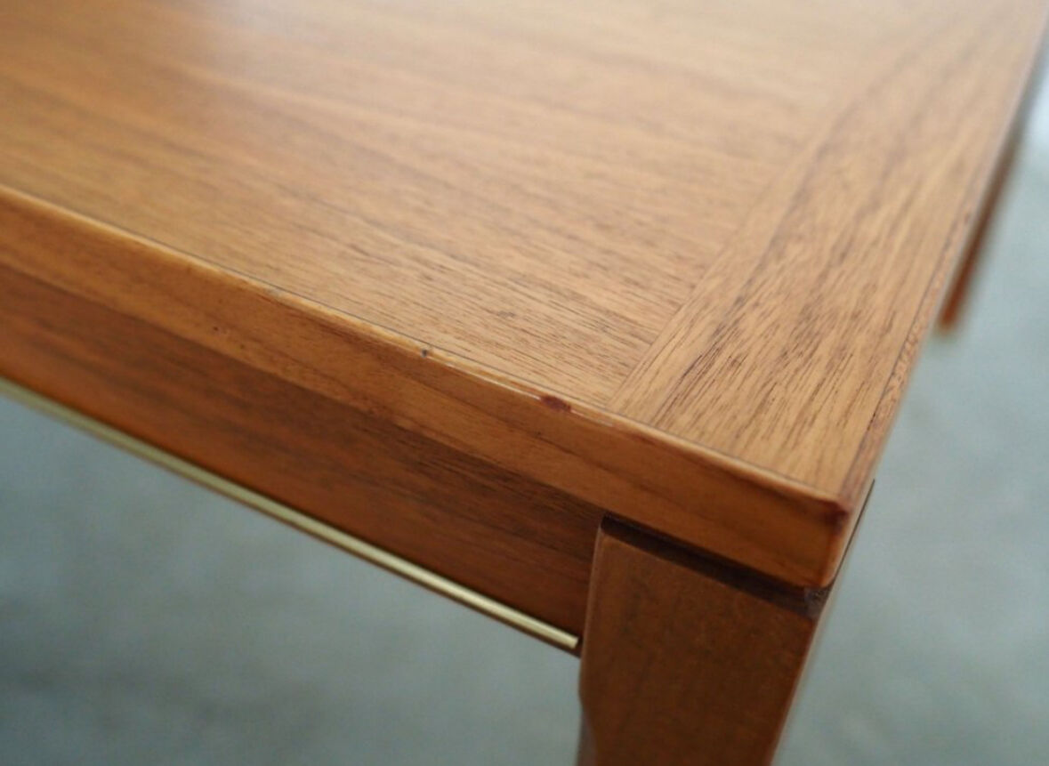 Vintage teak and beech coffee table, Danish design.