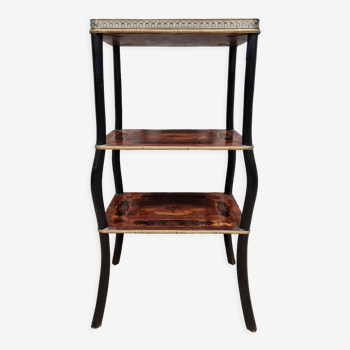 Table d'apparat époque Napoléon III en bois noirci et marqueterie vers 1850
