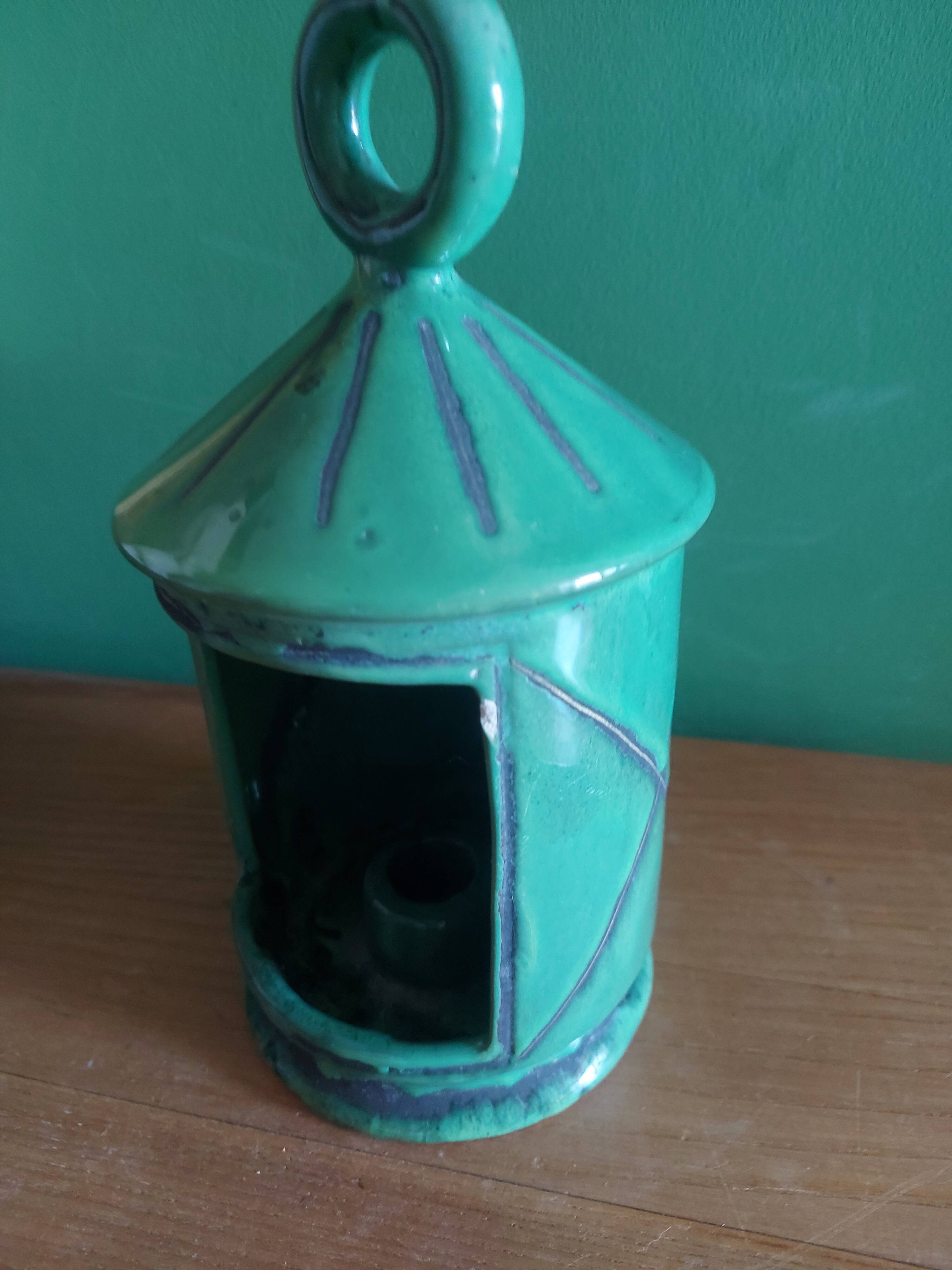 Candle holder in glazed ceramic 60s