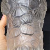 Josef Inwald Barolac Glassware Floral Vase Molded Pressed Frosted Art Glass