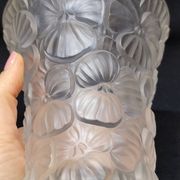 Josef Inwald Barolac Glassware Floral Vase Molded Pressed Frosted Art Glass