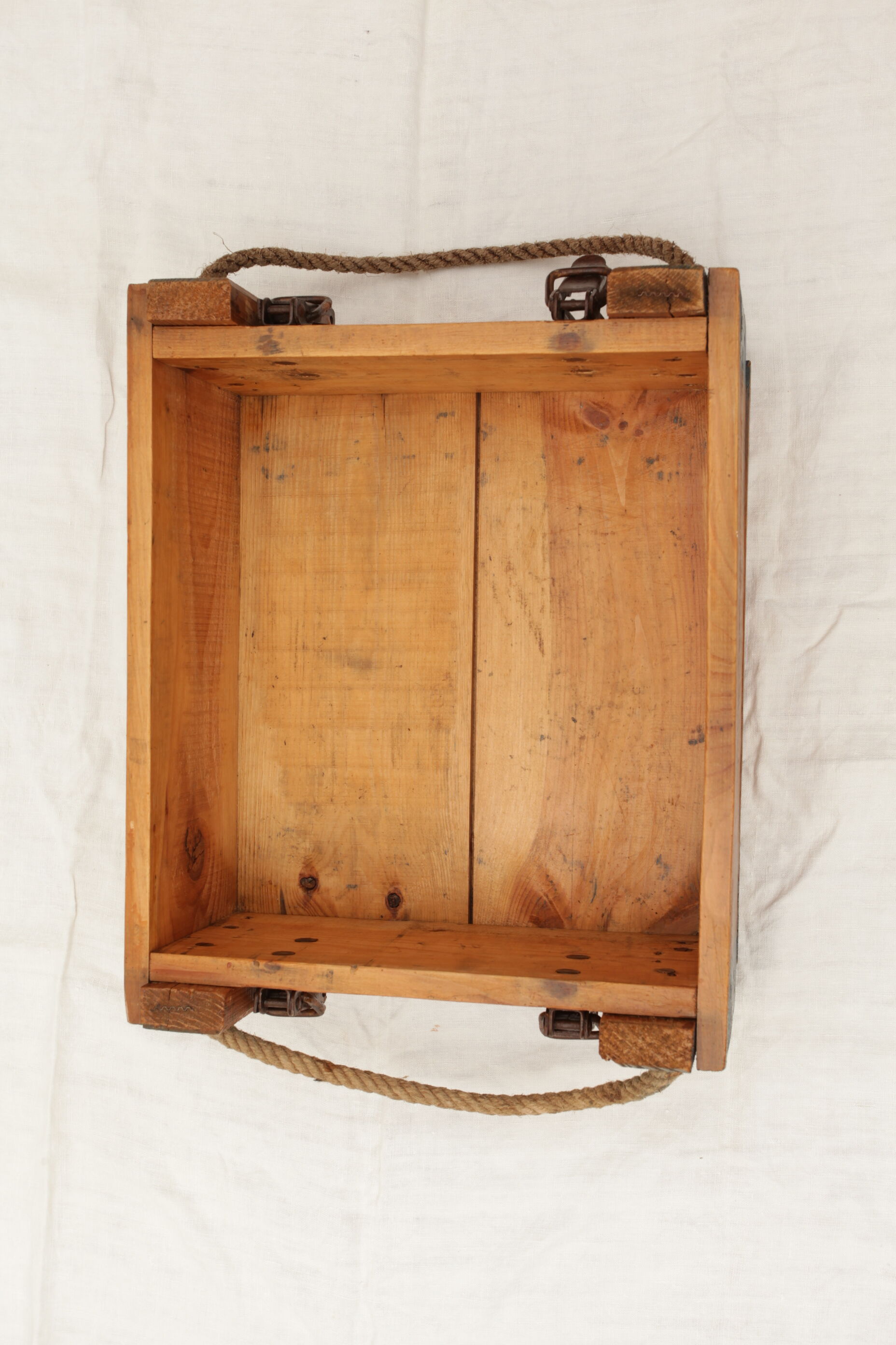 Military crate wood rope
