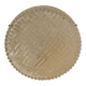 Ceiling light, in dark metallic paint with thick glass shade with beautiful details in the glass.