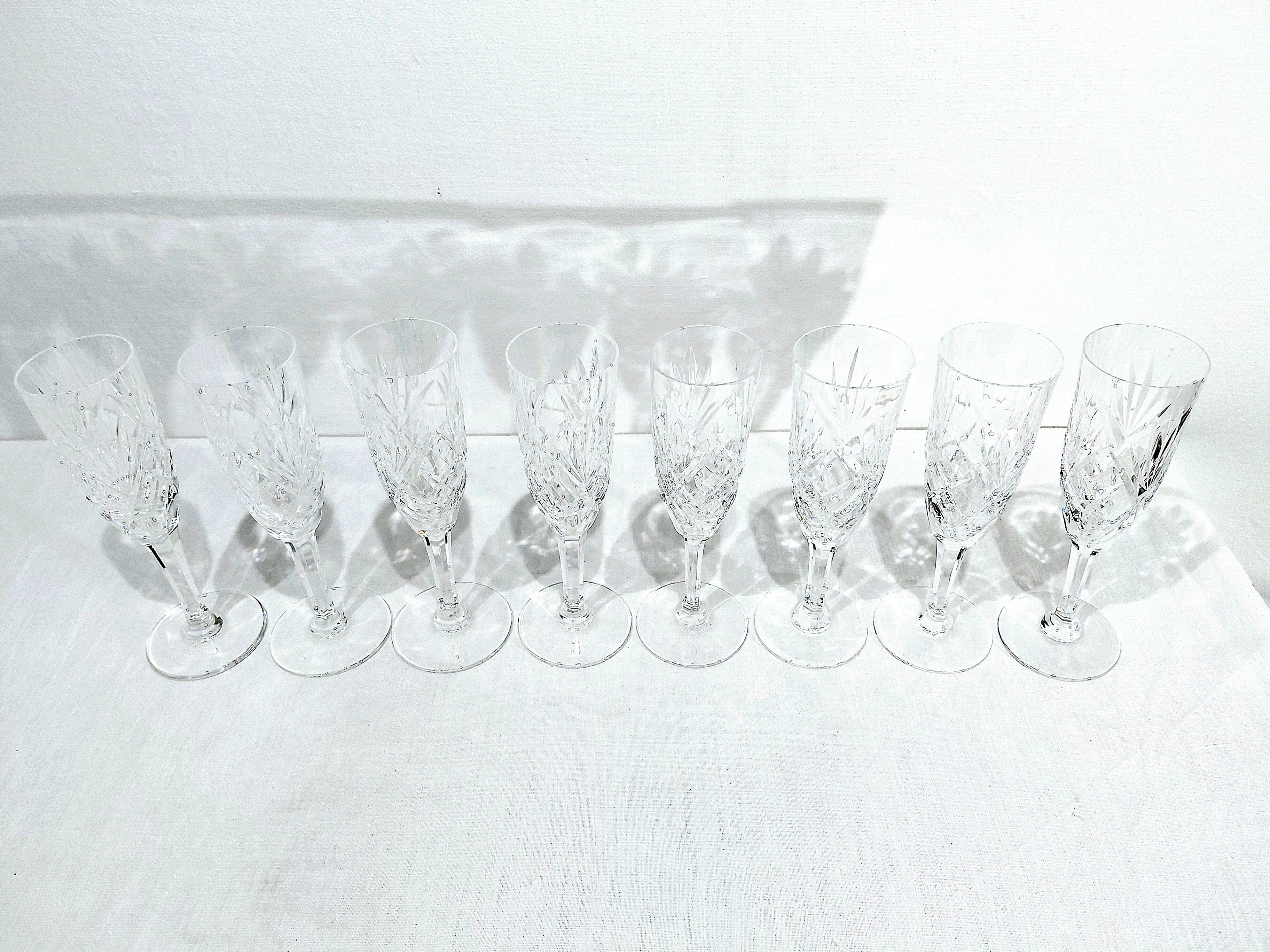 SAINT-LOUIS - CHANTILLY MODEL - 8 CHAMPAGNE FLUTES