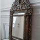 Nineteenth century parecloses mirror in brass and wood 32x60cm
