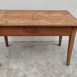 Farmhouse table in fruit tree 2 drawers period 1900 -1m27