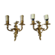 Pair of gilded bronze wall lamps in Louis XV style, late nineteenth century