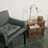 Rosewood and brass magazine stand table