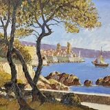 Painting signed Xavier Sager 1881-1969 view of Nice