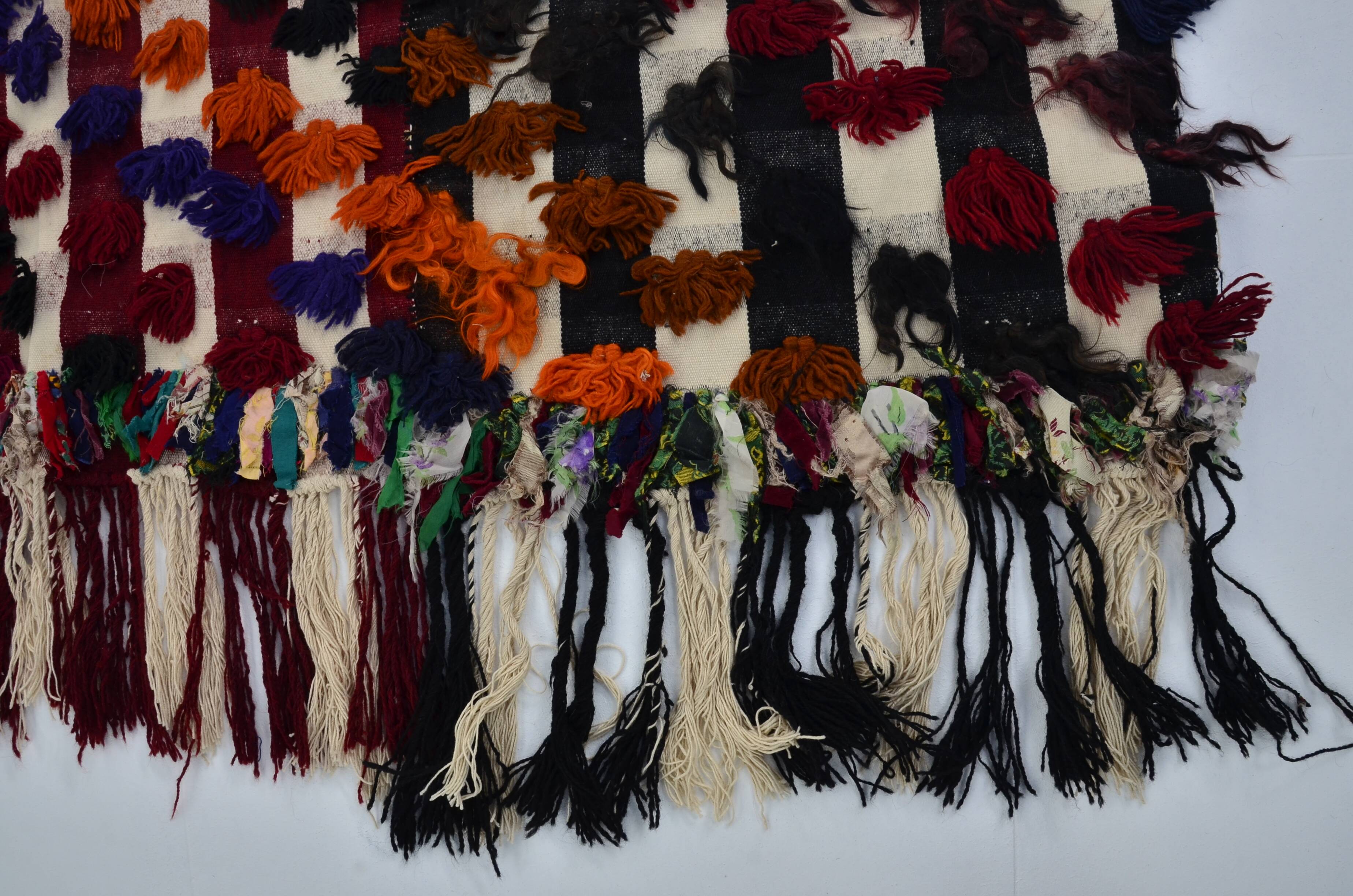 Ousha Tribal Vintage Pompom Rug sku 3081