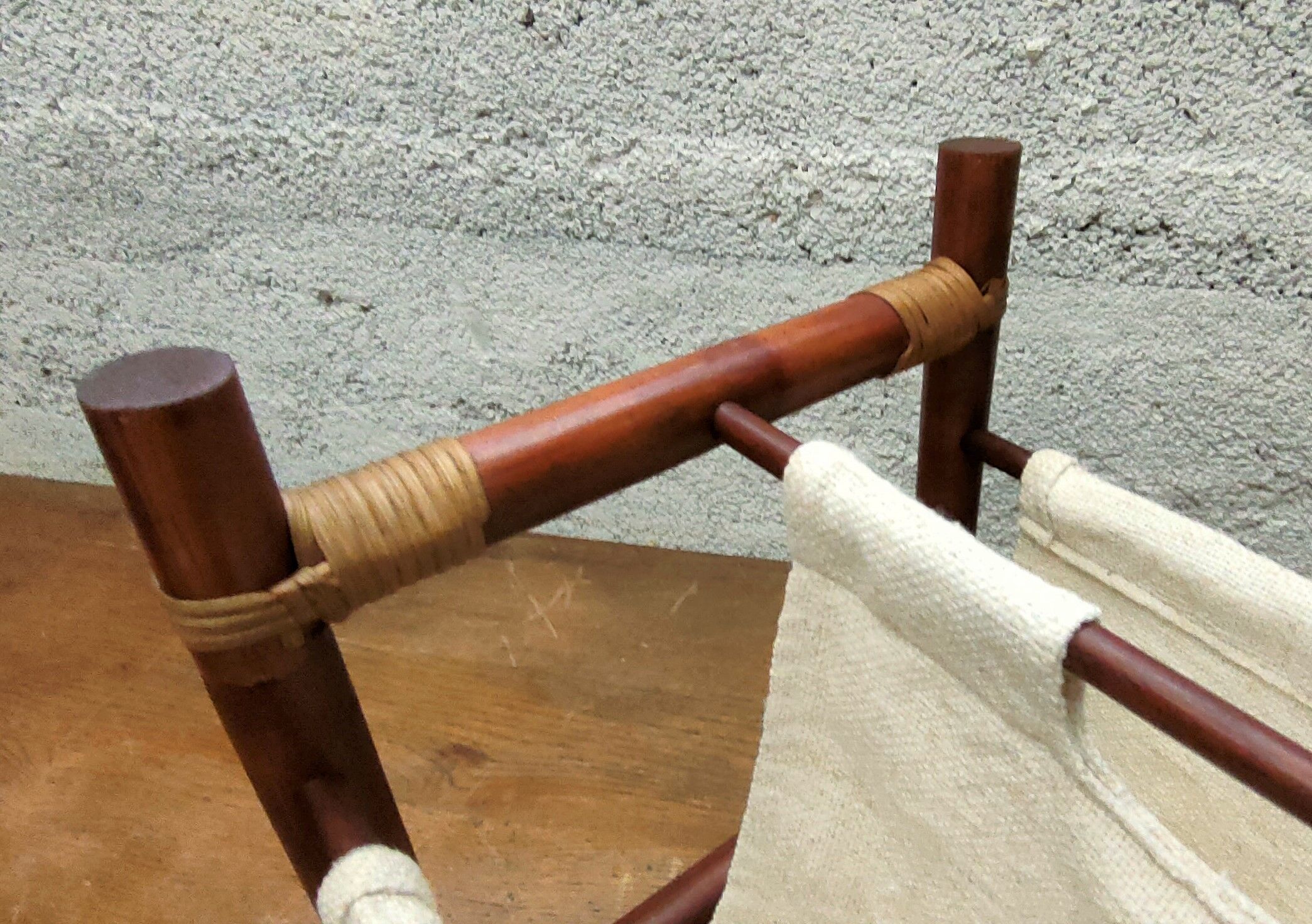 Vintage magazine holders 70's ~ rattan, burlap and wicker ~ France