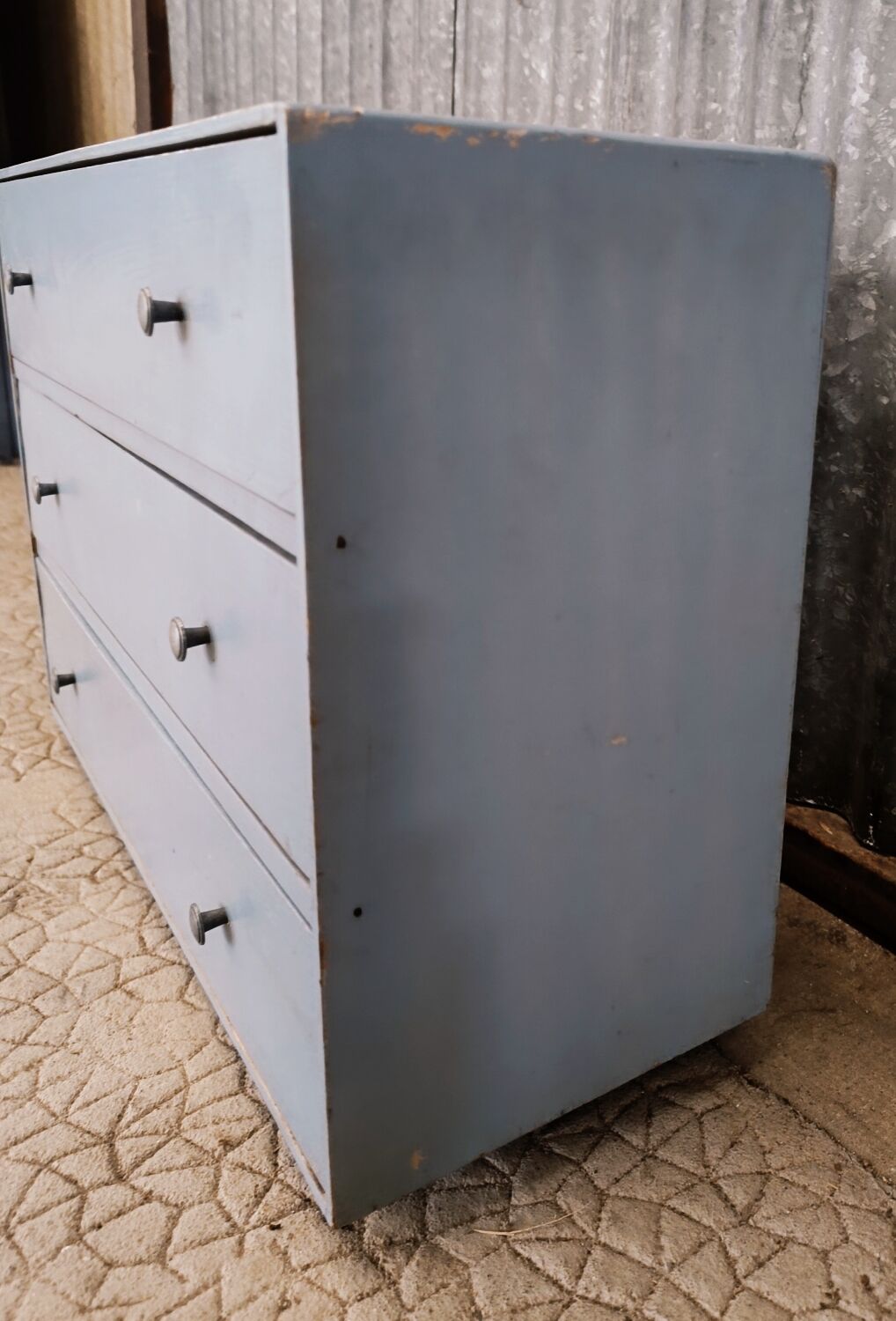 Small vintage blue chest of drawers