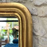 Antique mirror 42.5/36.5cm Louis-Philippe gilded with gold leaf, mercury