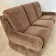 Old 3-seater sofa and vintage armchairs in French designer fabrics from the 70s, Beka brand