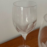 Set of engraved crystal white wine glasses – Elegant vintage glasses