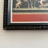 Gouache or watercolor depicting scenes from Pompeii at the end of the 19th century
