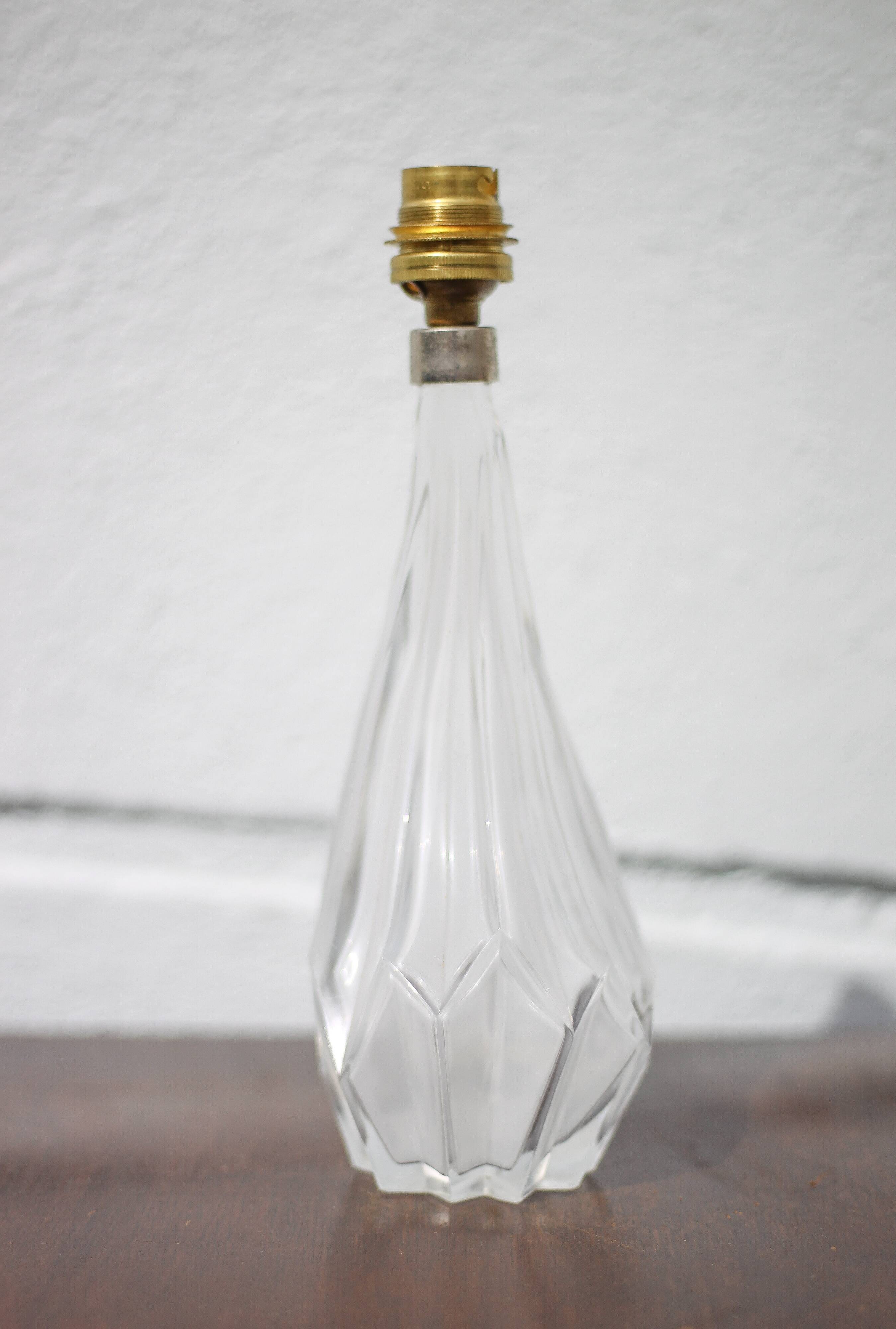 Vintage lamp, crystal lamp, table lamp, bedside lamp, asymmetrical lamp, 50's