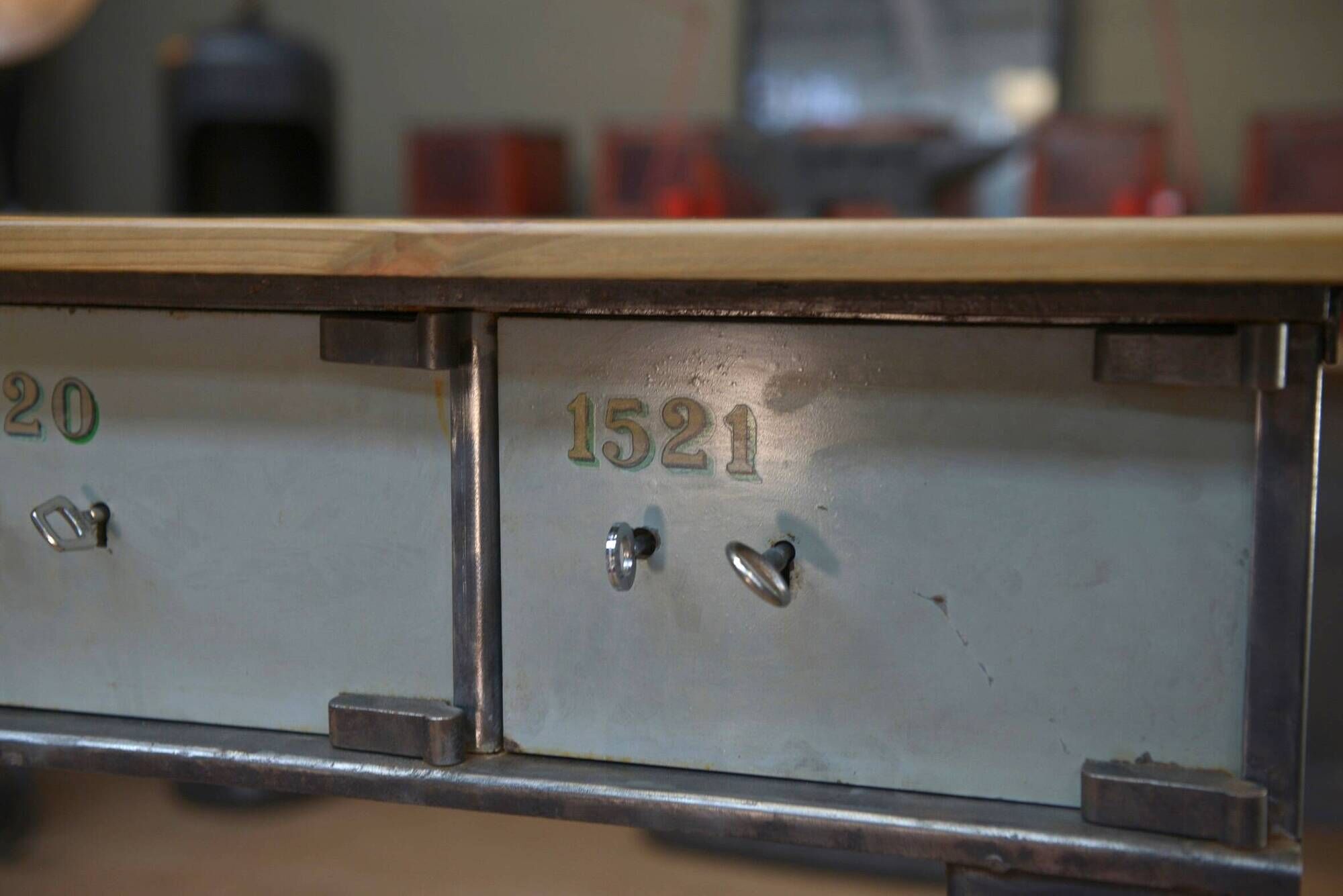 Console furniture from the Banque de France metal 1950