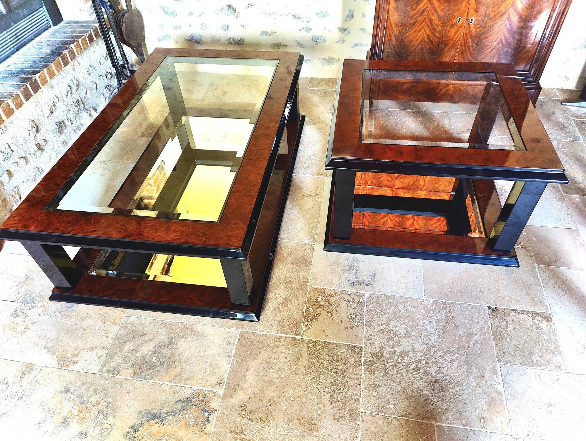 Lot de 2 tables basses style art deco