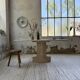 Travertine dining table 1970 Italy Tobia Scarpa