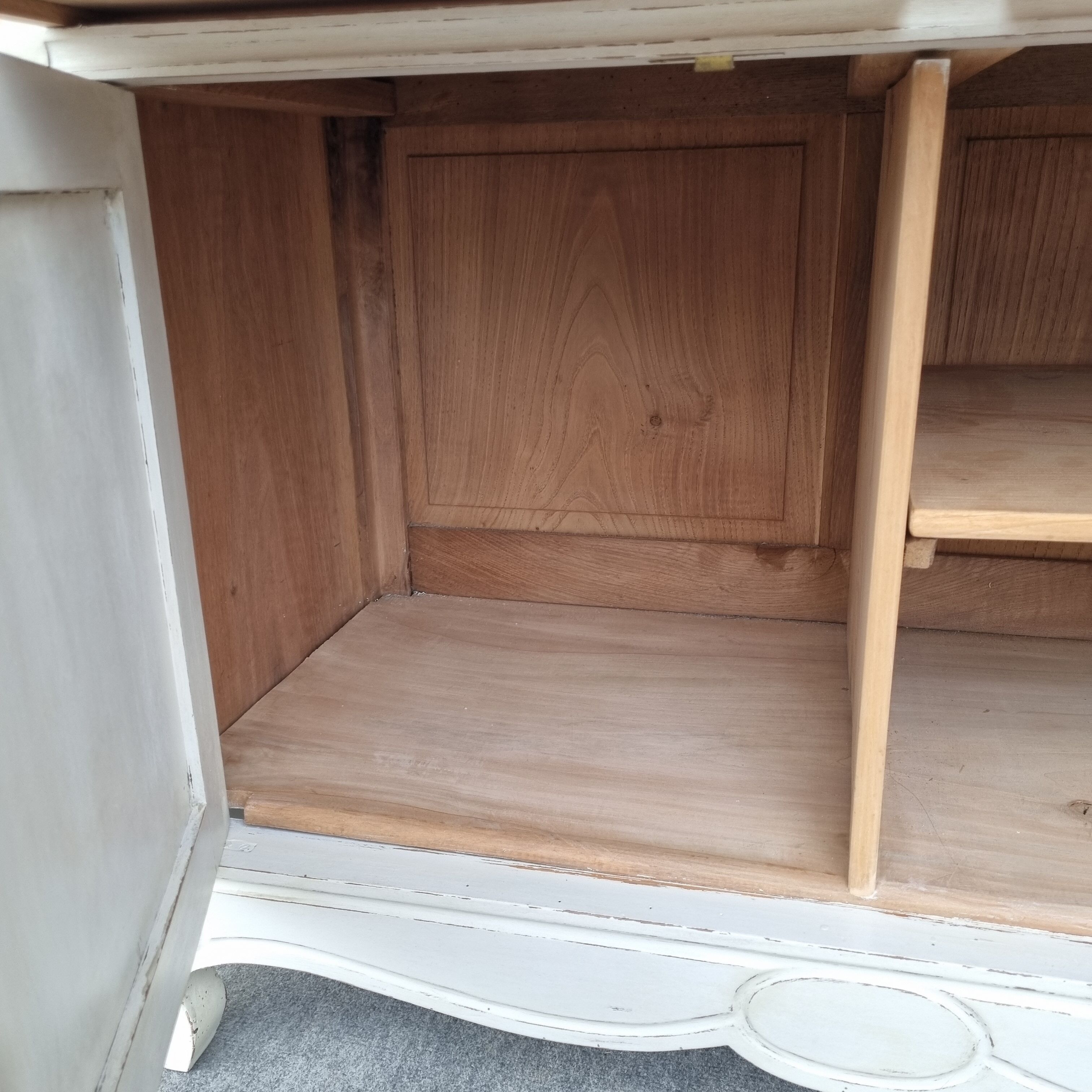 Patinated bathroom cabinet with marble 1940s