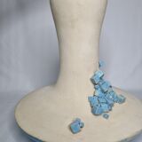 Design rocking vase in glazed ceramic with crystal decoration, 34 cm