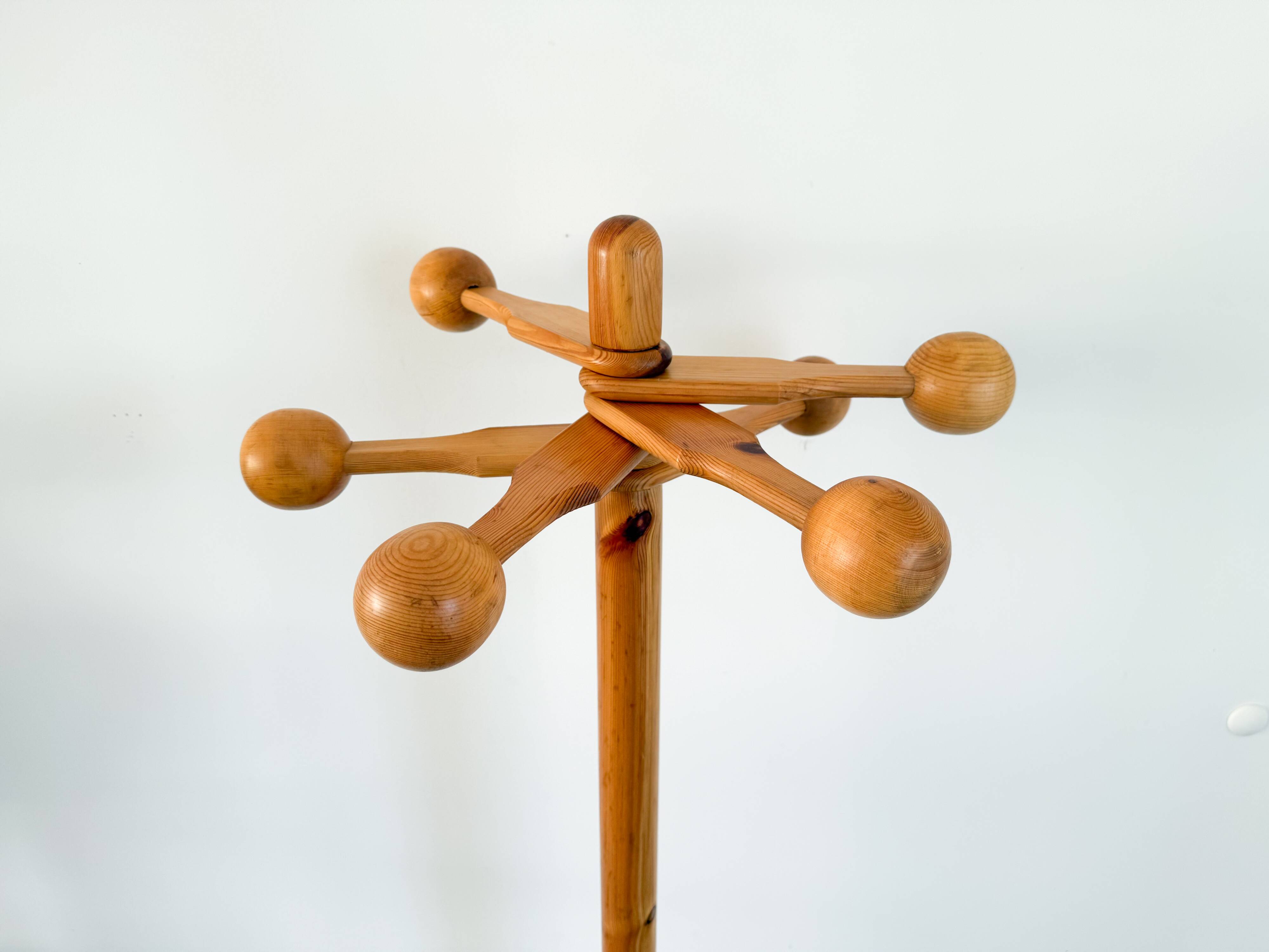 Pine coat rack attributed to Reiner Daumiller, 1970s/1980s