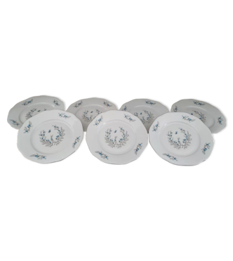 Lot de 7 assiettes plates en porcelaine Czecoslovakia modèle Bohemia
