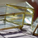 4 old glass, brass and mirror jewellery boxes