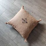 Moroccan beige cotton cushion