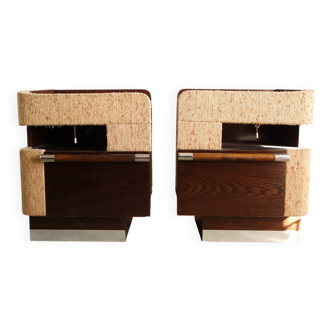 Pair of vintage mid-century bedside tables